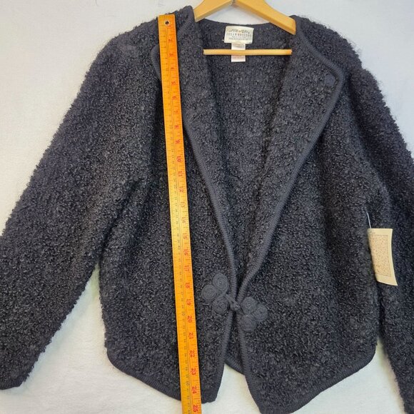 Boucle Mohair Wool Cardigan Size Medium 1981 Single Loop Button Susan Bristol - Picture 11 of 12